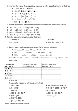 1. Suprimir los signos de agrupaci&oacute;n y encontrar el valor