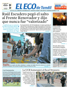 Ra&uacute;l Escudero peg&oacute; el salto al Frente Renovador y dijo que nunca fue