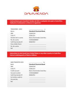 Instrucciones para transferir fondos de USA o cualquier otro pa&iacute;s a