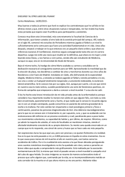 DISCURSO `AL OTRO LADO DEL PIJAMA` Carlos Matallanas. 14/05