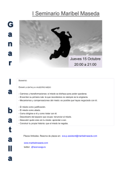 Seminario ganar la batalla a nuestro miedo . Octubre 2015
