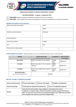 Reserva PADDOCK - Vallnord World Championships