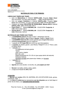 MATERIALES PARA 4&ordm; DE PRIMARIA LIBROS QUE