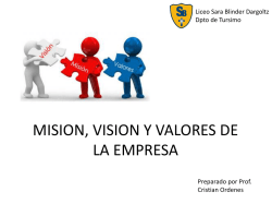 MISION, VISION Y VALORES DE LA EMPRESA