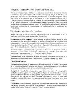 GU&Iacute;A PARA LA PRESENTACI&Oacute;N ESCRITA DE PONENCIAS Esta