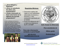 &bull; &iquest;Eres biling&uuml;e y biletrado? &bull; &iquest;Eres un estudiante de &uacute;ltimo a&ntilde;o