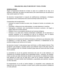 REALIDAD DEL ADULTO MAYOR HOY Y EN EL FUTURO