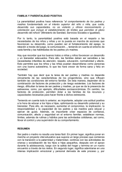 FAMILIA Y PARENTALIDAD POSITIVA