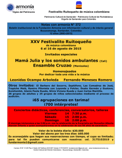 XXV Festivalito Ruitoque&ntilde;o Mam&aacute; Julia y los sonidos ambulantes