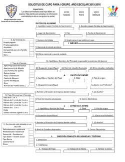 solicitud de cupo para i grupo. a&ntilde;o escolar 2015-2016