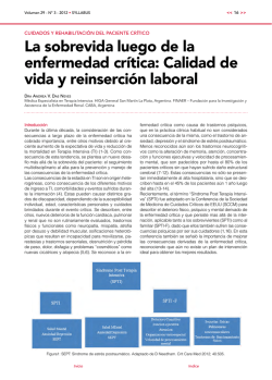 La sobrevida luego de la enfermedad cr&iacute;tica: Calidad de vida y