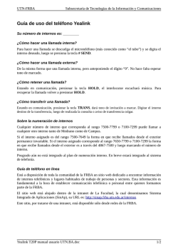 Gu&iacute;a de uso del tel&eacute;fono Yealink