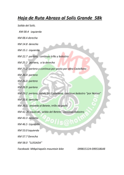 Hoja de Ruta Abrazo al Sol&iacute;s Grande 58k