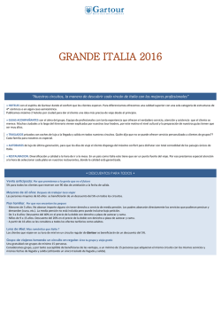 Tour GIT1 GRANDE ITALIA 14 d&iacute;as / 13 noches