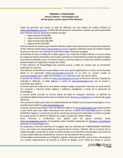 T&eacute;rminos y Condiciones