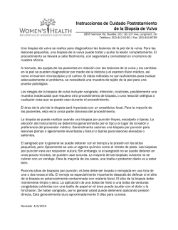 Biopsia de Vulva informaci&oacute;n y cuidados despu&eacute;s del procedimiento