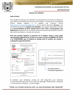 Examen de admisi&oacute;n Instrucciones Para realizar
