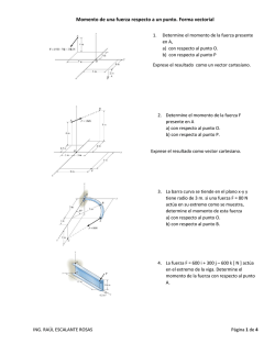 Momento de una fuerza respecto a un punto. Forma vectorial
