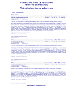 Matr&iacute;culas inscritas por primera vez