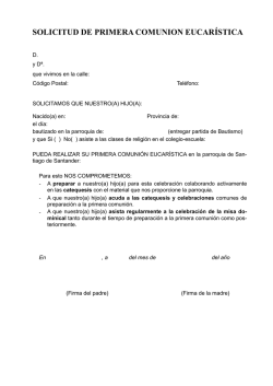 Primera comuni&oacute;n-Solicitud Primera Comuni&oacute;n