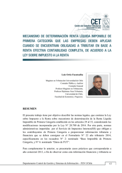 Mecanismo de determinaci&oacute;n Renta L&iacute;quida Imponible