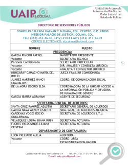 DIRECTORIO DE SERVIDORES P&Uacute;BLICOS DOMICILIO CALZADA