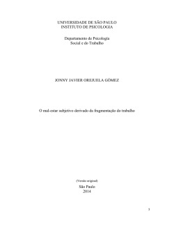 O mal-estar subjetivo derivado da fragmenta&ccedil;&atilde;o do trabalho