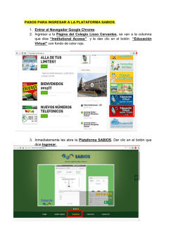 PASOS PARA INGRESAR A LA PLATAFORMA SABIOS. 1. Entrar al