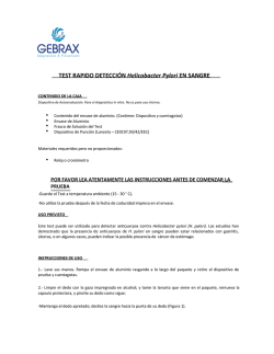 TEST RAPIDO DETECCI&Oacute;N Helicobacter Pylori EN SANGRE
