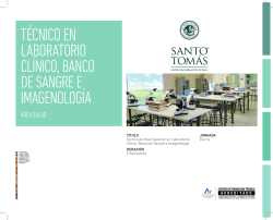 t&eacute;cnico en laboratorio cl&iacute;nico, banco de sangre e imagenolog&iacute;a