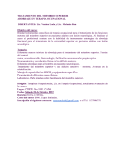 TRATAMIENTO DEL MIEMBRO SUPERIOR ABORDAJE EN