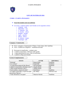 LISTA DE MATERIALES 2016 CURSO : CUARTO A&Ntilde;O BASICO