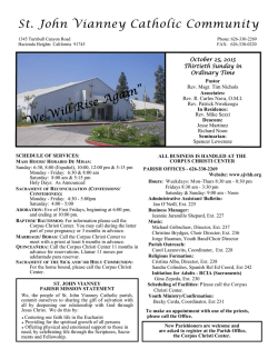 October 25, 2015 - St. John Vianney Catholic Community