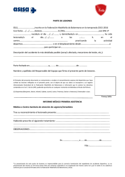 PARTE DE LESIONES - Club Deportivo Iplacea