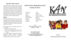 Katy ISD -T&iacute;tulo I, Parte A Distrito Escolar Independiente de Katy