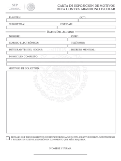 carta de exposici&oacute;n de motivos beca contra abandono escolar