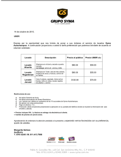 14 de octubre de 2015. UBER Gracias por la oportunidad que nos