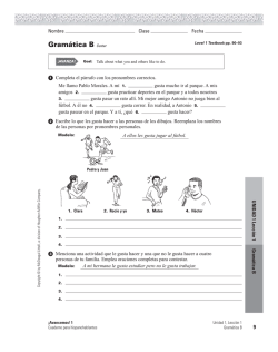 Gram&aacute;tica B Gustar