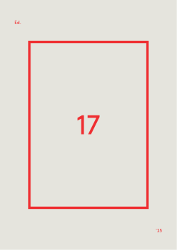 Edition No. 17/2015 - Berliner Festspiele