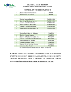 colegio la salle monter&iacute;a nota: los padres de los admitidos deber&aacute;n