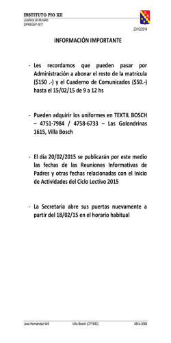 INFORMACI&Oacute;N IMPORTANTE - Les recordamos que pueden pasar