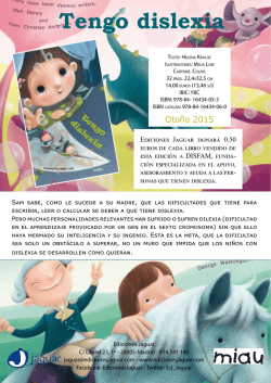 Tengo dislexia - Ediciones Jaguar