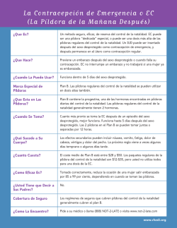 La Contracepci&oacute;n de Emergencia o EC (La P&iacute;ldora de la