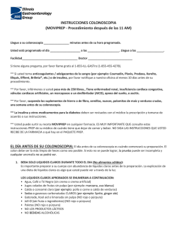 MOVIPREP - Procedimiento despu&eacute;s de las 11 AM