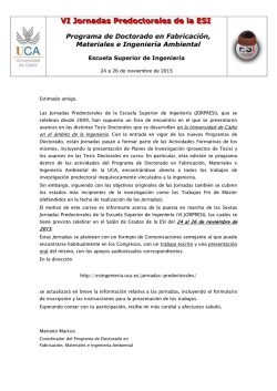 Estimado amigo y compa&ntilde;ero - Escuela Superior de Ingenier&iacute;a