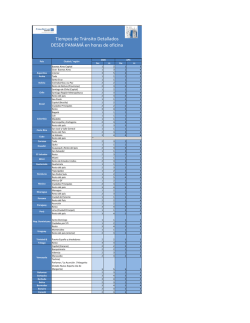 Tiempos de Tr&aacute;nsito Detallados DESDE PANAM&Aacute;