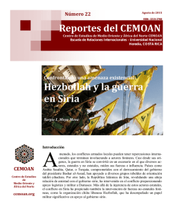 Reportes del CEMOAN Hezbollah y la guerra en Siria