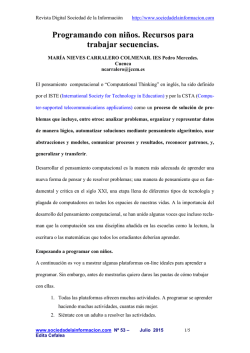 Programando con ni&ntilde;os. Recursos para trabajar secuencias.