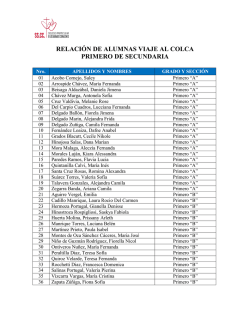 relaci&oacute;n de alumnas viaje al colca primero de secundaria
