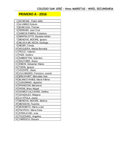 PRIMERO A - 2016 - Colegio San Jos&eacute;